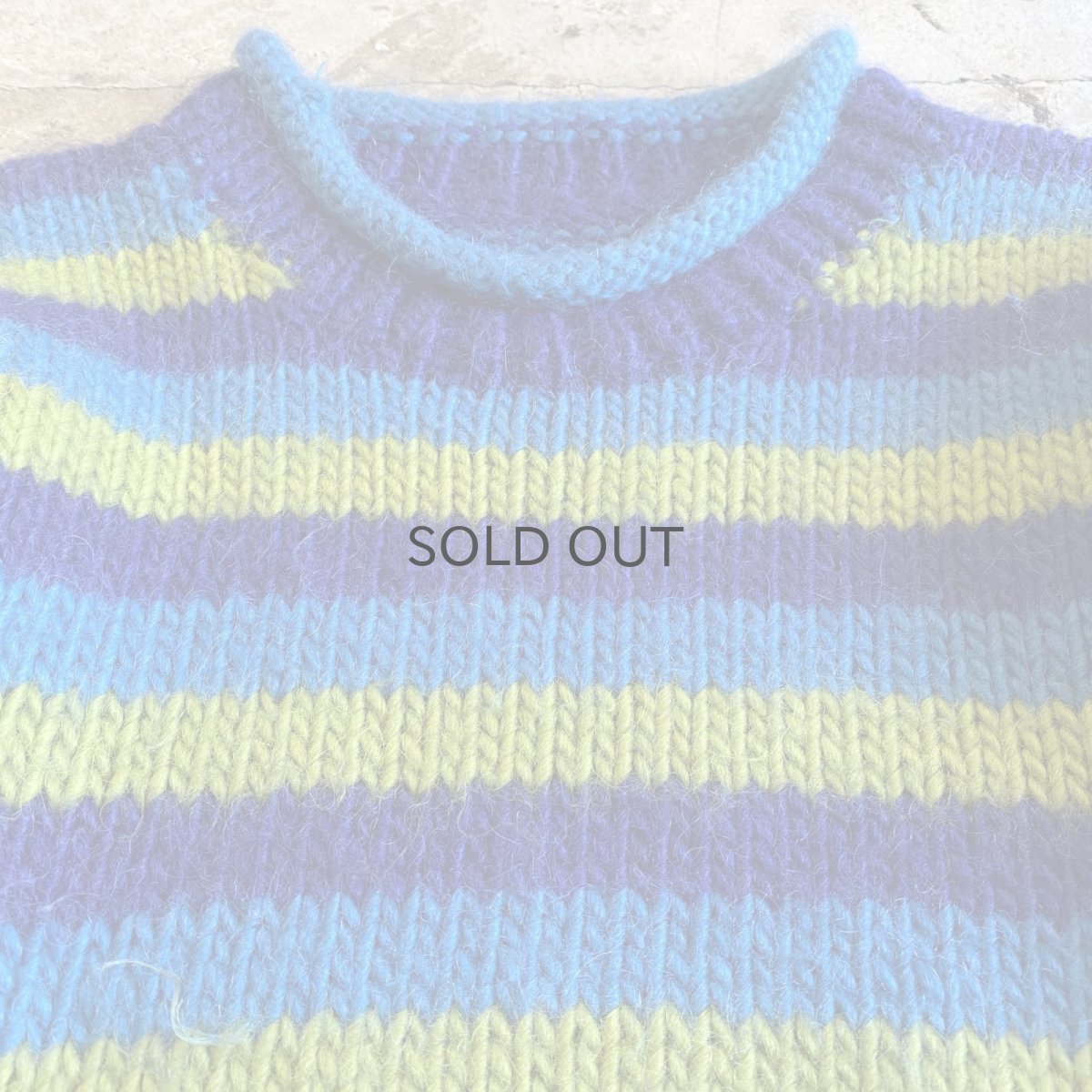 画像4: COLOR BORDER DESIGN KNIT SWEATER / Ladies M (4)