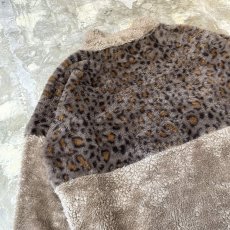 画像9: LEOPARD PATTERN SWITCHED HALF ZIP L/S FLEECE TOPS / Mens L (9)