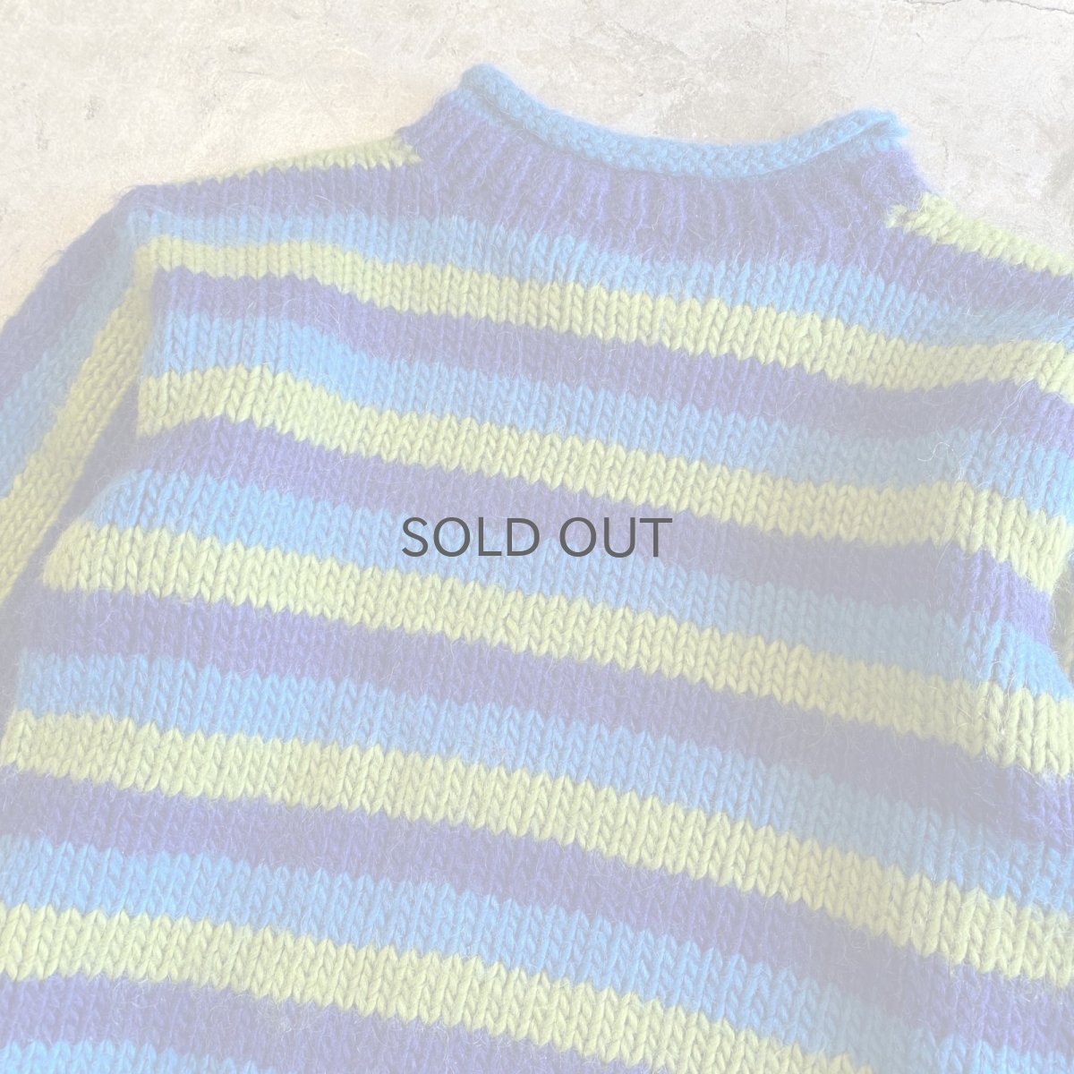 画像8: COLOR BORDER DESIGN KNIT SWEATER / Ladies M (8)