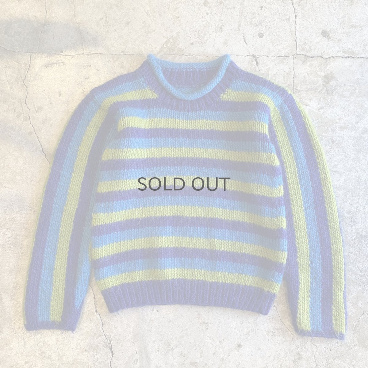 画像1: COLOR BORDER DESIGN KNIT SWEATER / Ladies M (1)
