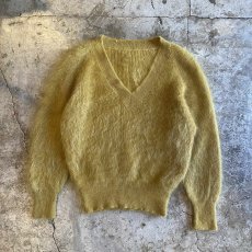 画像1: COLOR MOHAIR V NECK DESIGN KNIT SWEATER / Ladies M (1)