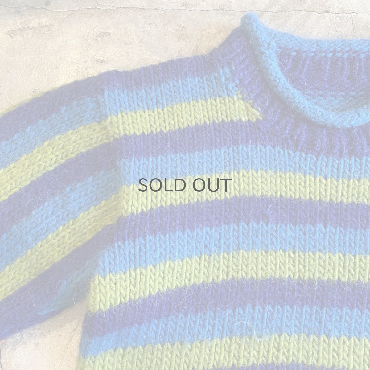 画像7: COLOR BORDER DESIGN KNIT SWEATER / Ladies M (7)