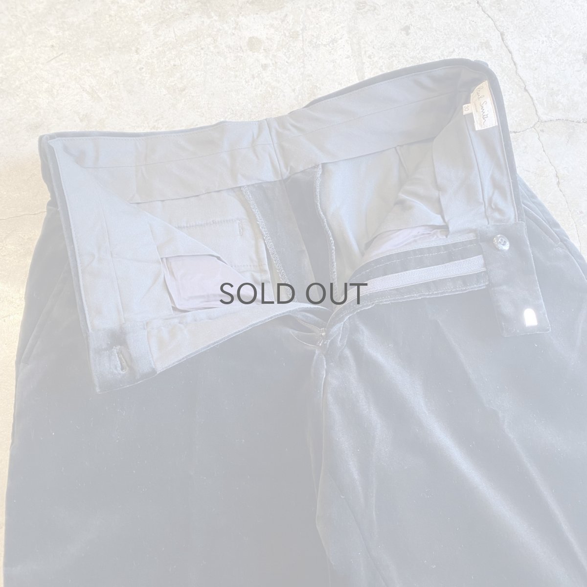 画像7: 【PAUL SMITH】BLACK COLOR VELVET SLACKS PANTS / W29 (7)