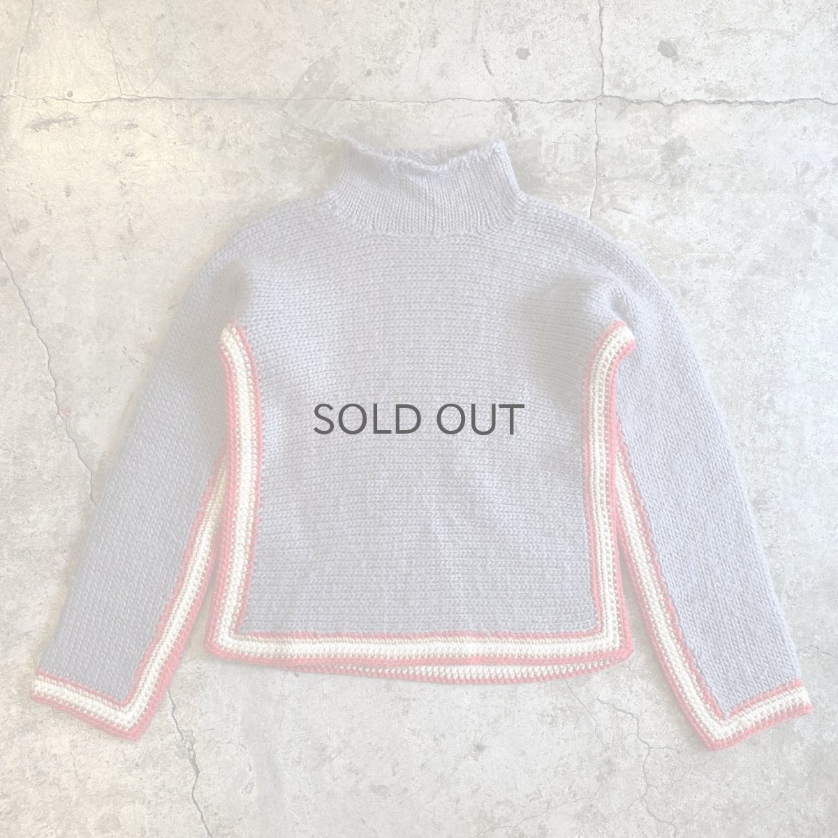 画像1: DESIGN LINE COLOR KNIT SWEATER / Ladies S(M) / MADE IN ITALY (1)