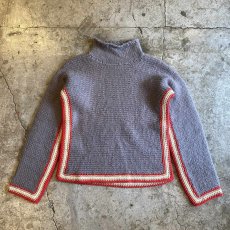 画像1: DESIGN LINE COLOR KNIT SWEATER / Ladies S(M) / MADE IN ITALY (1)