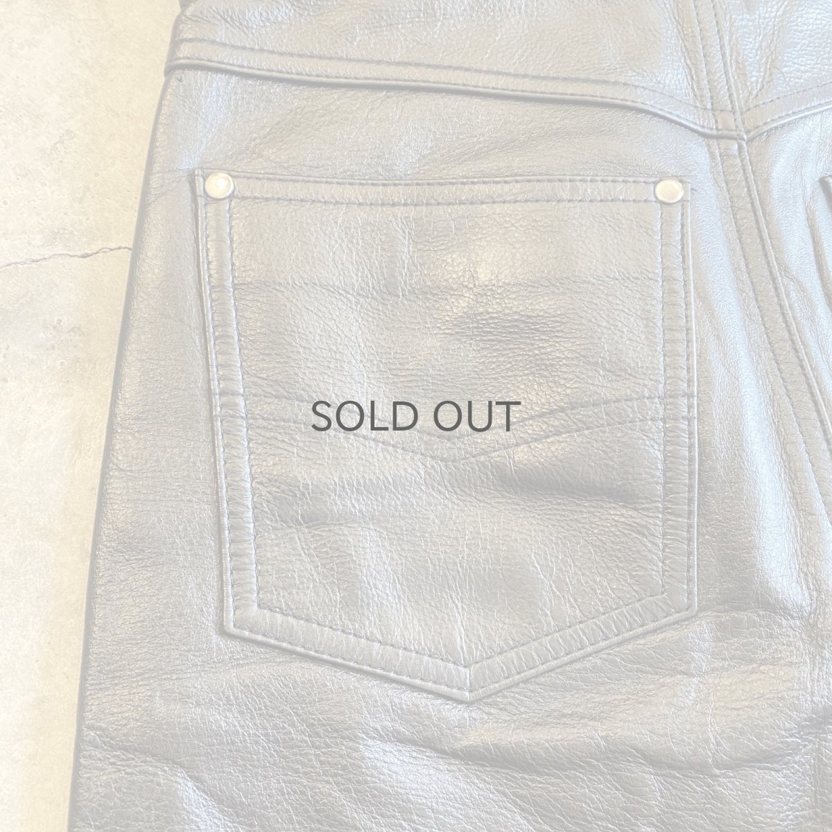 画像9: BLACK COLOR STRAIGHT LEATHER PANTS / W27 (9)