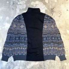 画像2: 【Wiz&Witch】"UNITED" TWO FACE HALF ZIP SWEATER / OS (2)