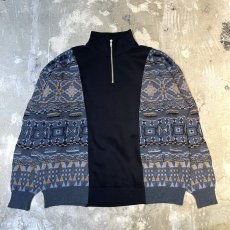 画像1: 【Wiz&Witch】"UNITED" TWO FACE HALF ZIP SWEATER / OS (1)