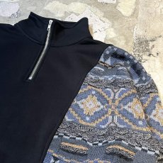画像4: 【Wiz&Witch】"UNITED" TWO FACE HALF ZIP SWEATER / OS (4)
