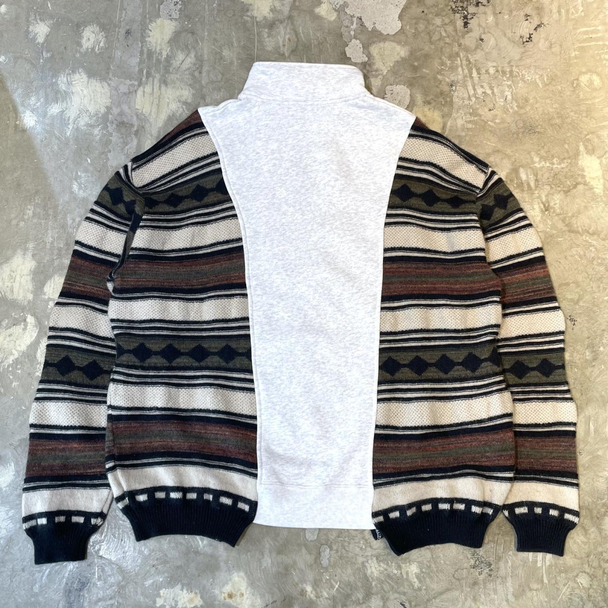 画像2: 【Wiz&Witch】"UNITED" TWO FACE HALF ZIP SWEATER / OS (2)