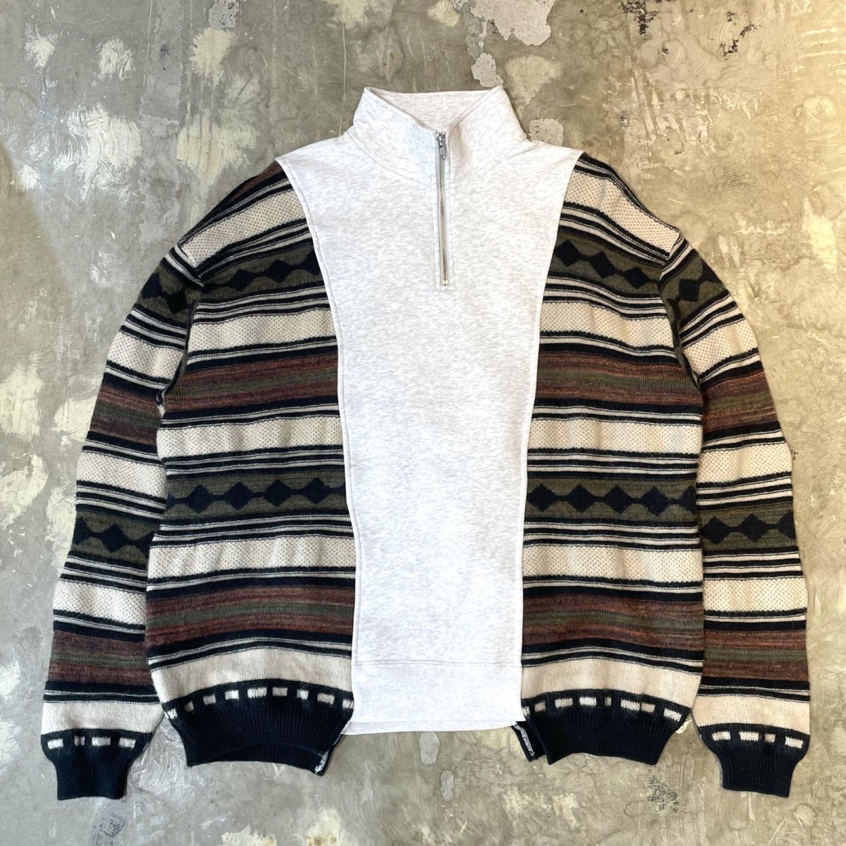 画像1: 【Wiz&Witch】"UNITED" TWO FACE HALF ZIP SWEATER / OS (1)