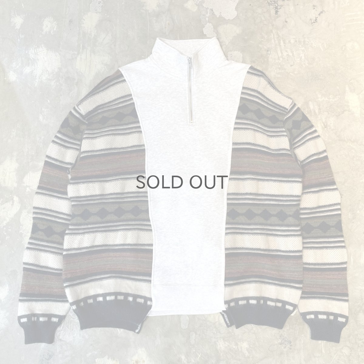 画像1: 【Wiz&Witch】"UNITED" TWO FACE HALF ZIP SWEATER / OS (1)