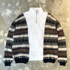 画像1: 【Wiz&Witch】"UNITED" TWO FACE HALF ZIP SWEATER / OS (1)