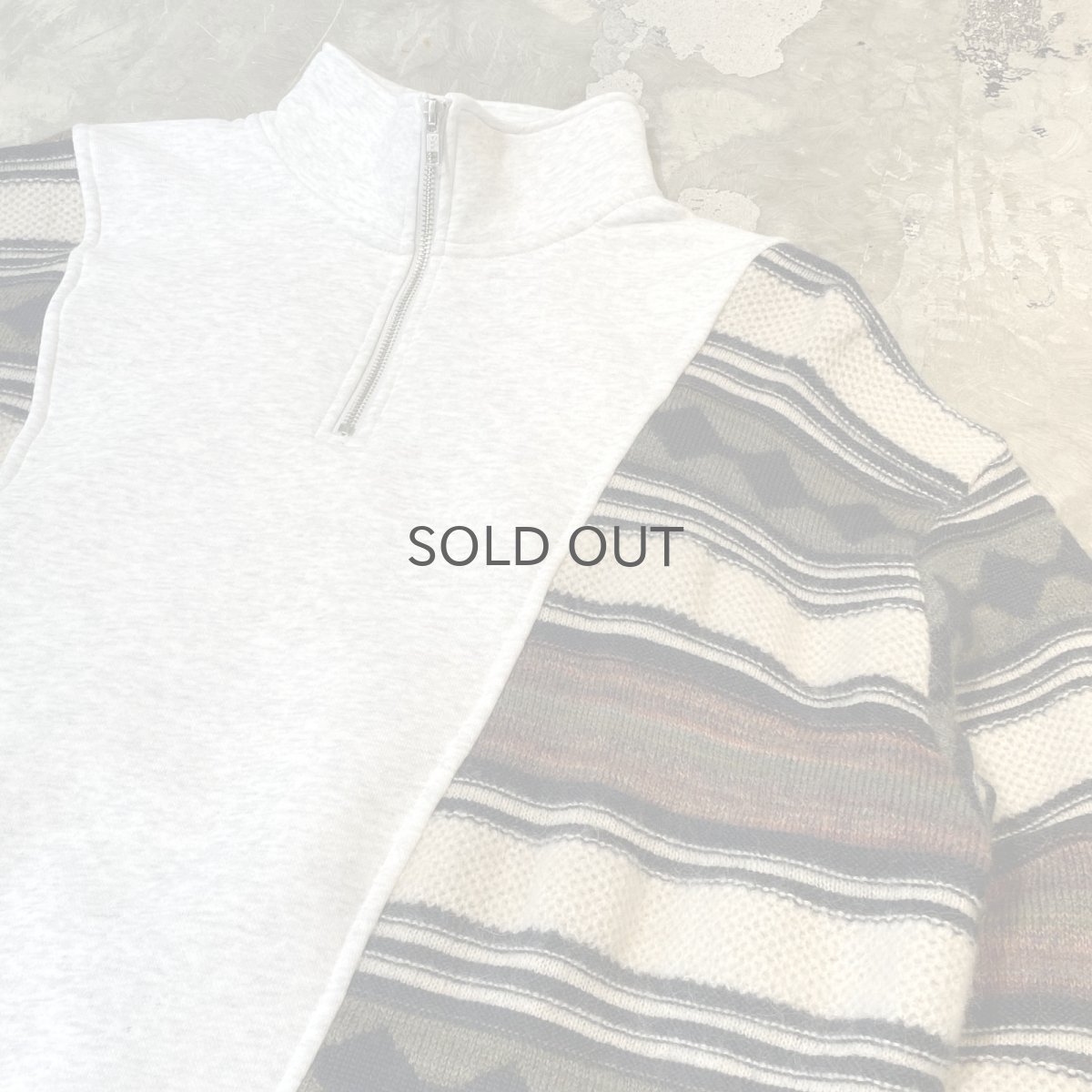 画像4: 【Wiz&Witch】"UNITED" TWO FACE HALF ZIP SWEATER / OS (4)