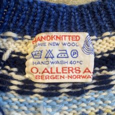 画像13: NORDIC PATTERN DESIGN HAND KNIT CARDIGAN / Ladies M (13)