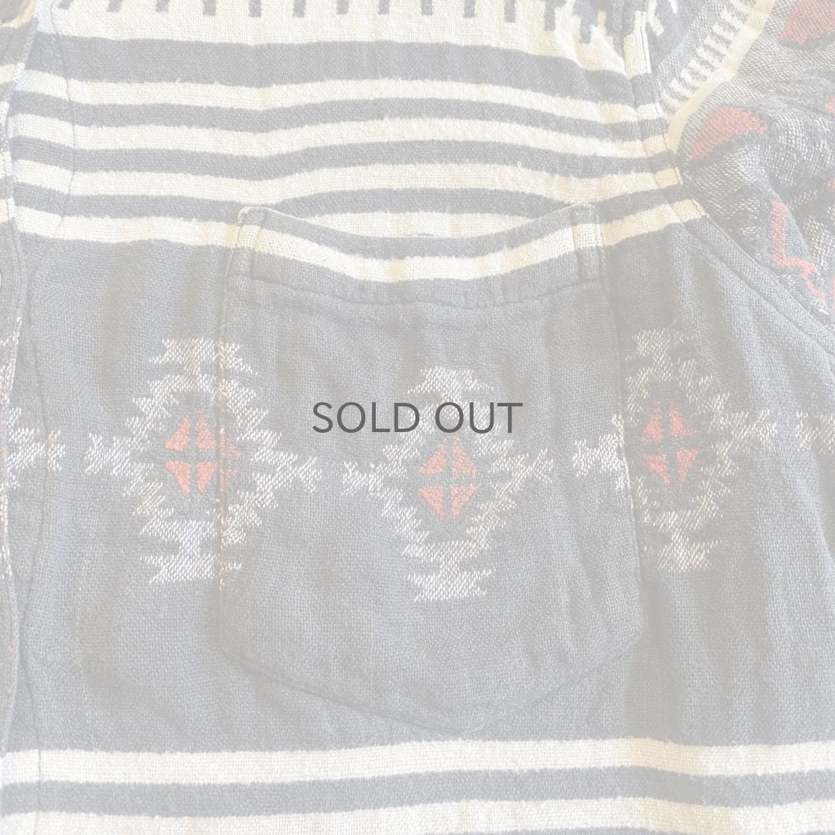 画像5: NATIVE PATTERN CUT OFF STAND COLLAR SHIRT / Ladies M (5)