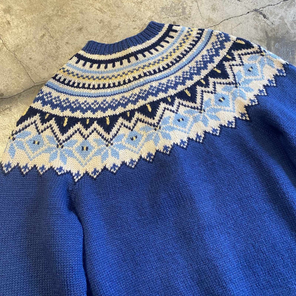 画像8: NORDIC PATTERN DESIGN HAND KNIT CARDIGAN / Ladies M (8)