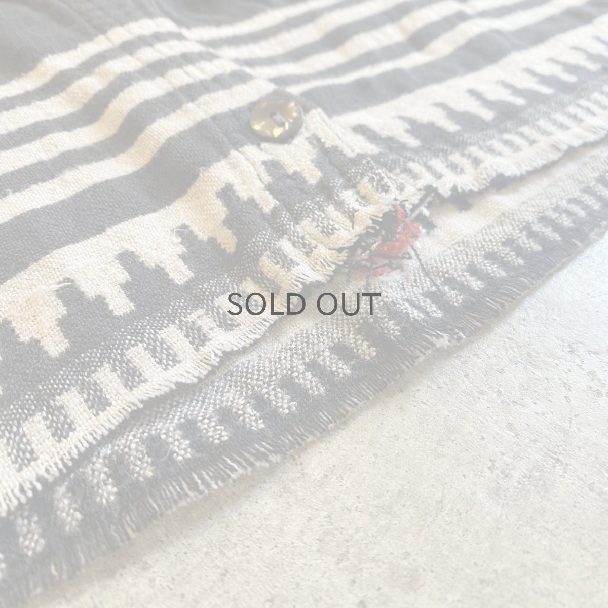 画像10: NATIVE PATTERN CUT OFF STAND COLLAR SHIRT / Ladies M (10)