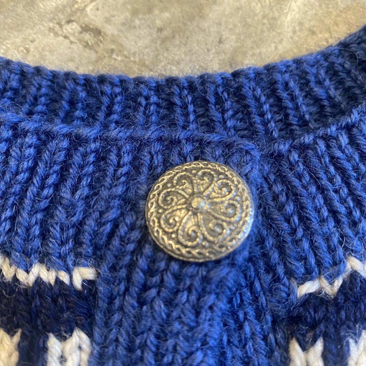 画像6: NORDIC PATTERN DESIGN HAND KNIT CARDIGAN / Ladies M (6)