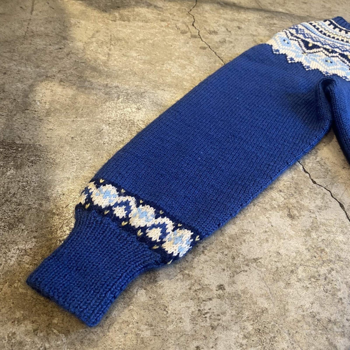 画像7: NORDIC PATTERN DESIGN HAND KNIT CARDIGAN / Ladies M (7)