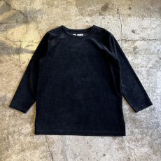 画像1: BLACK COLOR VELVET DESIGN L/S TOPS /  Ladies L(M) (1)