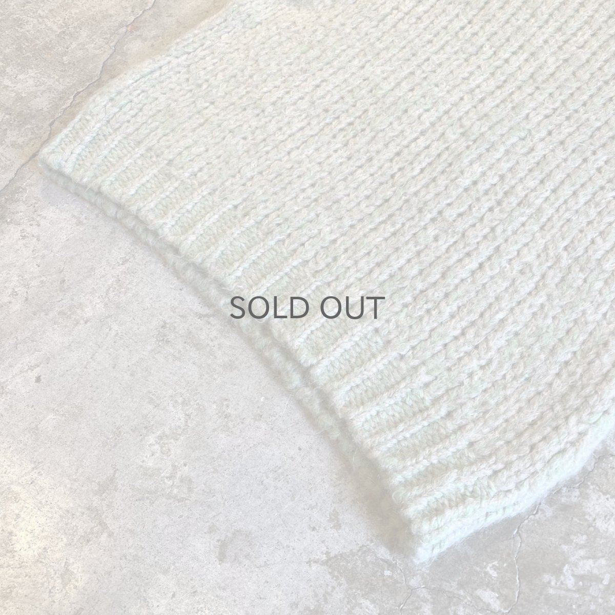 画像4: 2 COLOR PATTERN CHAIN STITCH DESIGN KNIT SWEATER / Ladies L (4)