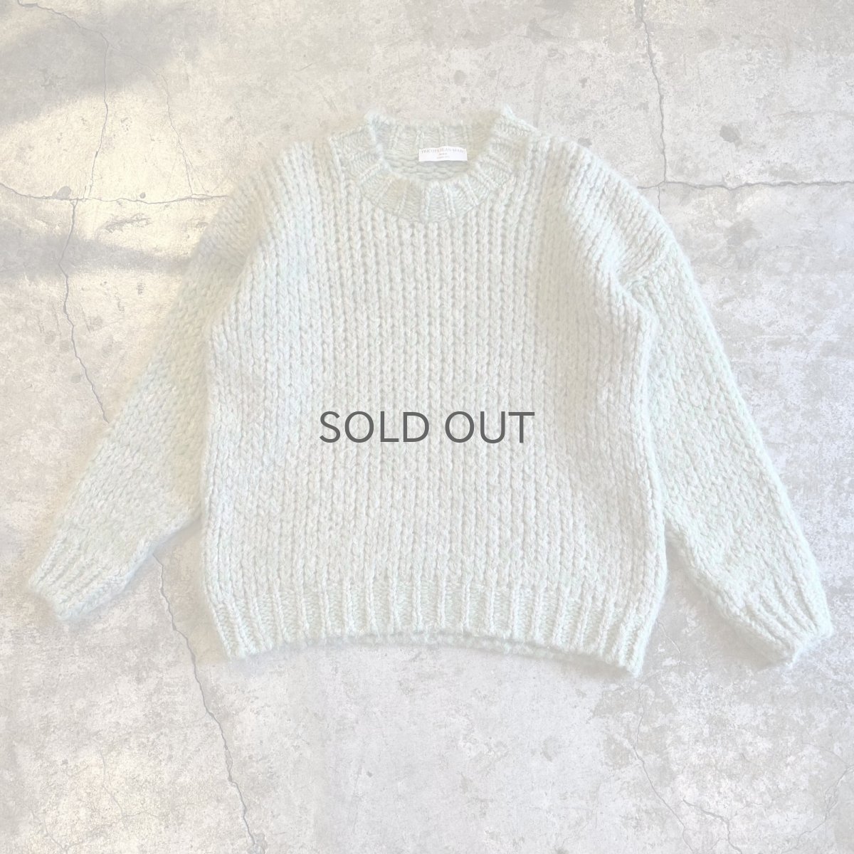 画像1: 2 COLOR PATTERN CHAIN STITCH DESIGN KNIT SWEATER / Ladies L (1)