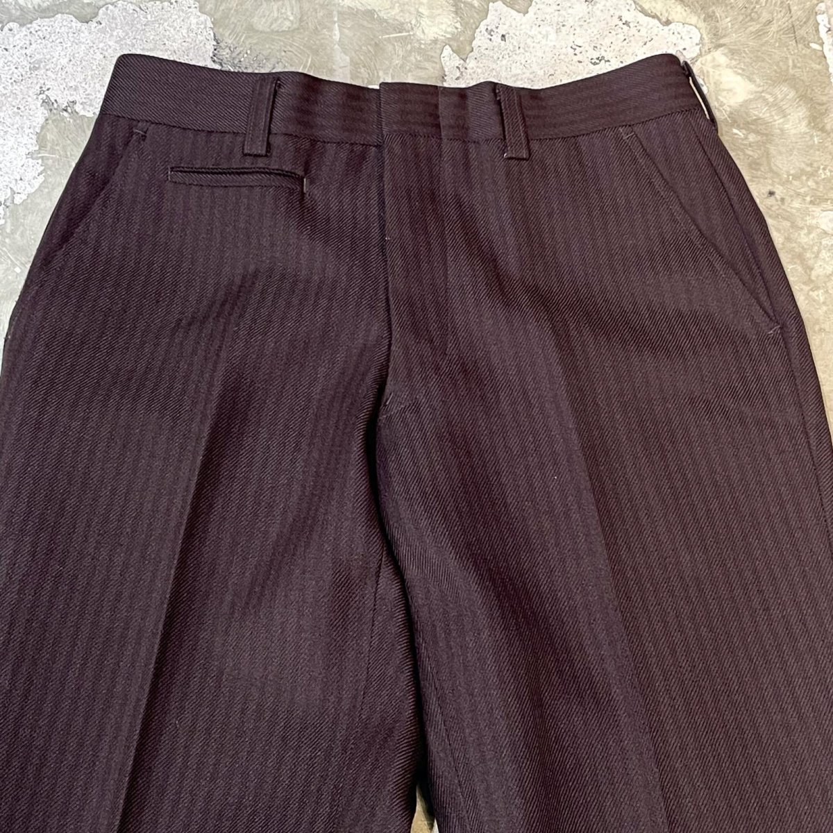 画像10: STRIPE PATTERN BROWN COLOR STRAIGHT SLACKS / W28 (10)