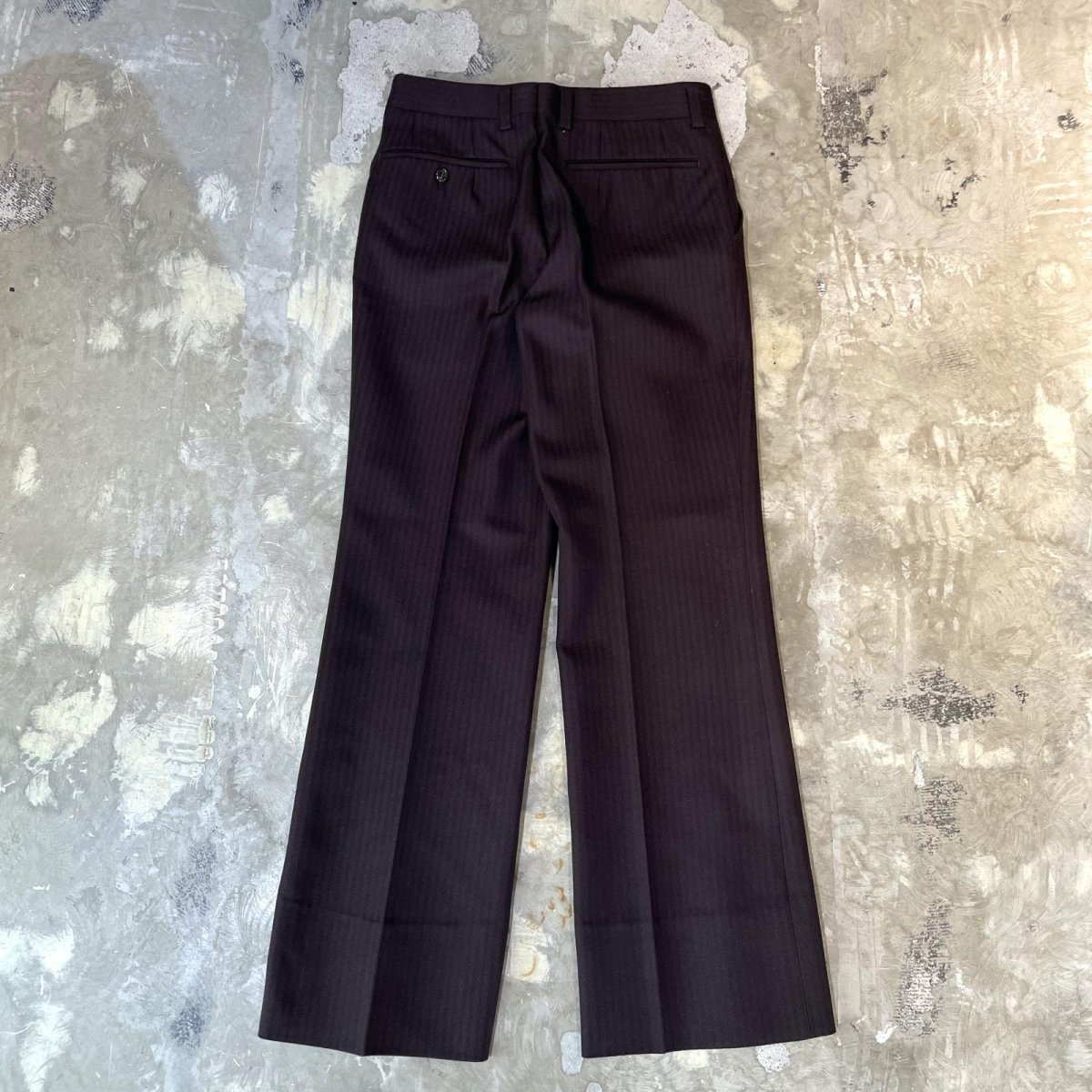 画像2: STRIPE PATTERN BROWN COLOR STRAIGHT SLACKS / W28 (2)