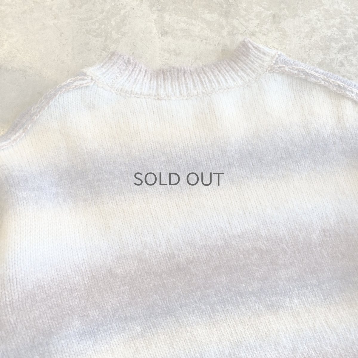 画像10: MULTI BORDER CUT OFF SHORT DESIGN KNIT SWEATER / Ladies M (10)