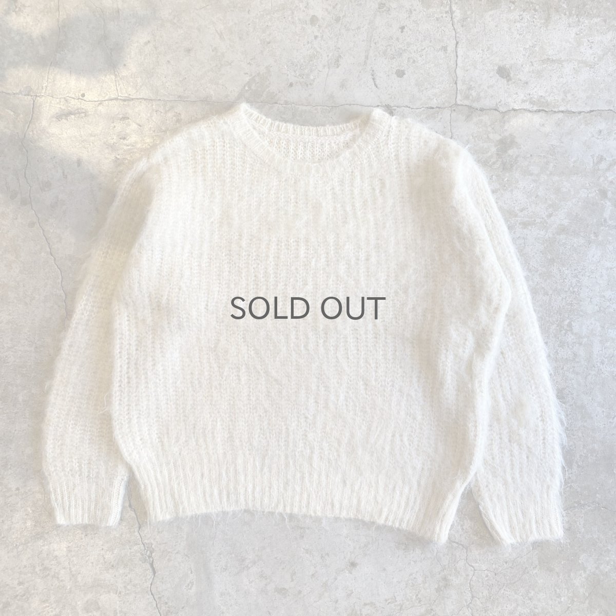 画像1: CREW NECK DESIGN DESIGN KNIT BIG SWEATER / Ladies L (1)