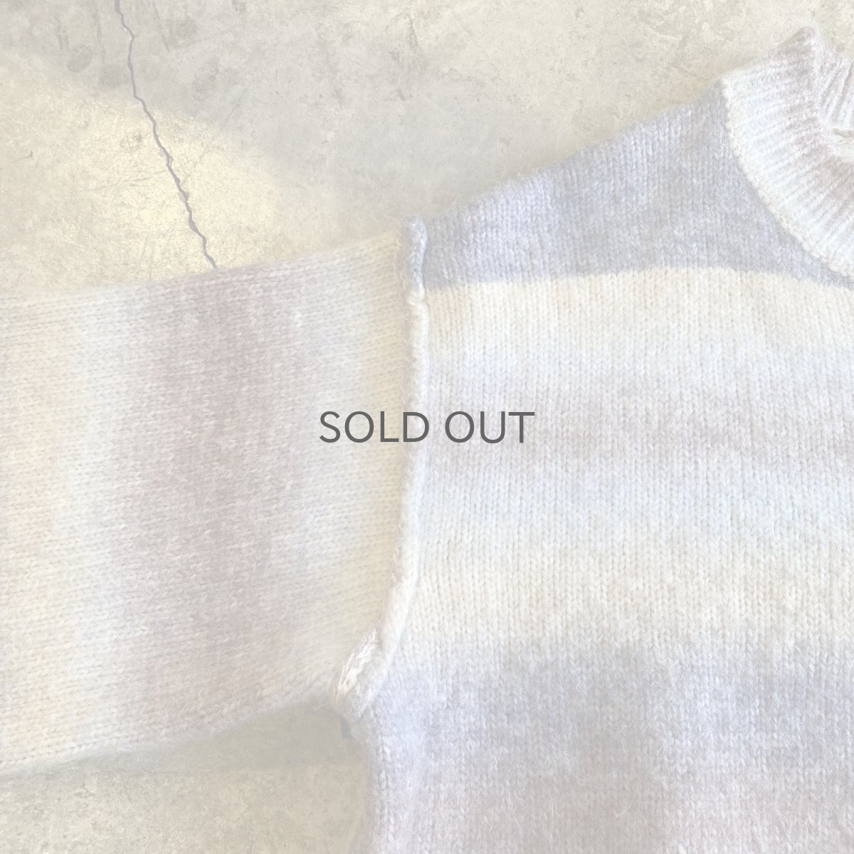 画像6: MULTI BORDER CUT OFF SHORT DESIGN KNIT SWEATER / Ladies M (6)