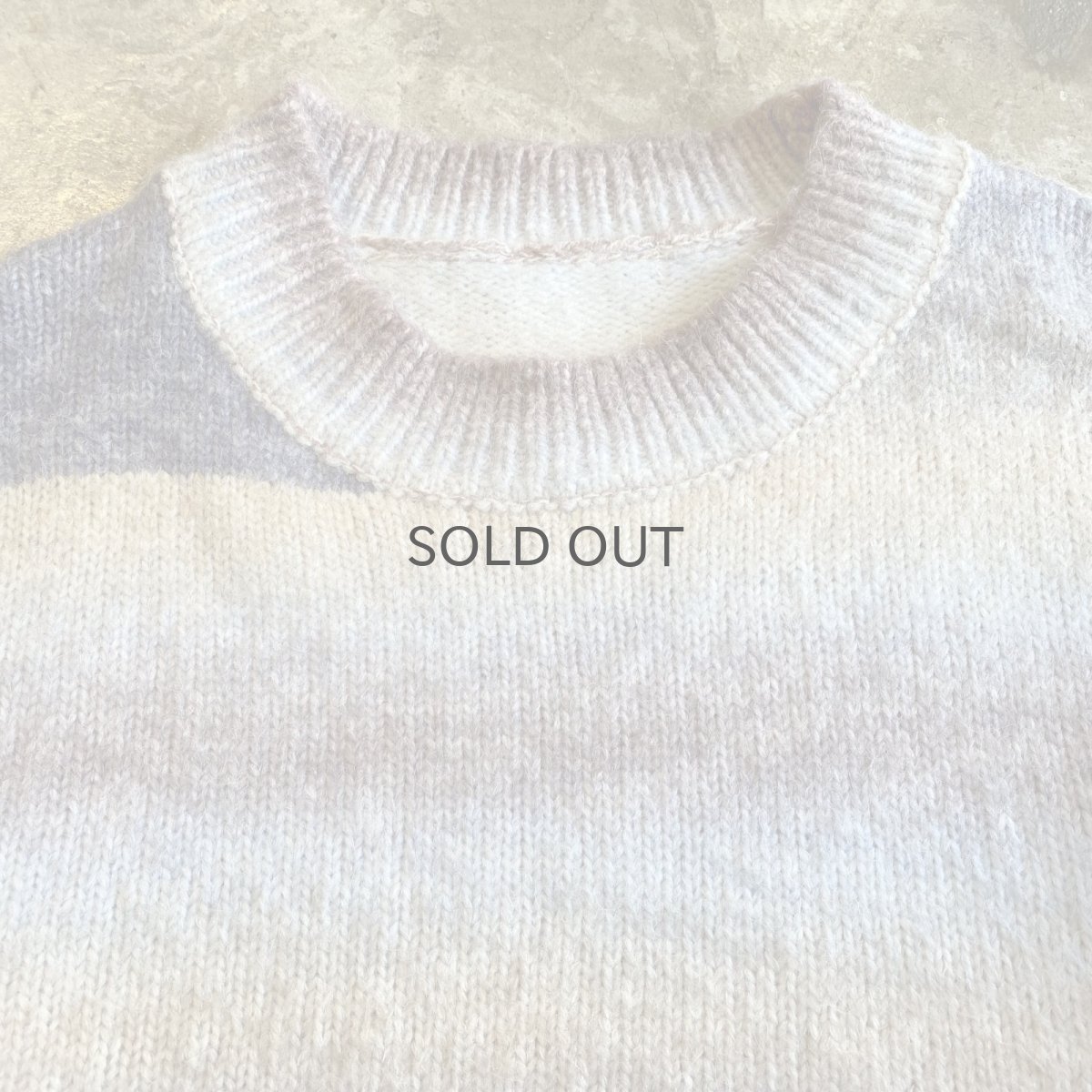 画像4: MULTI BORDER CUT OFF SHORT DESIGN KNIT SWEATER / Ladies M (4)