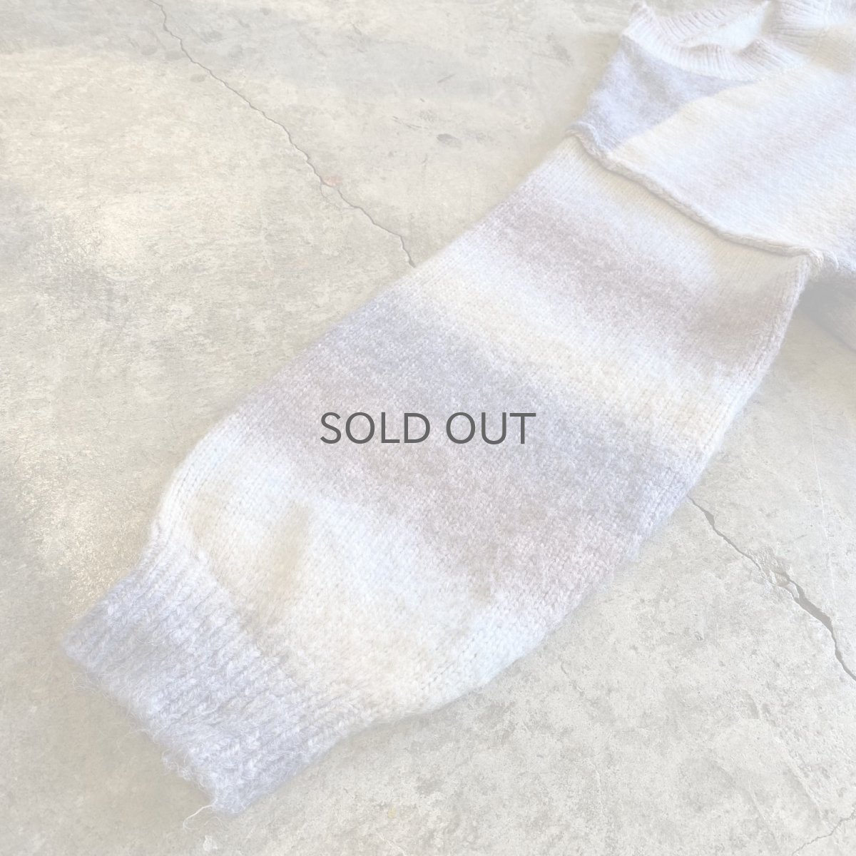 画像7: MULTI BORDER CUT OFF SHORT DESIGN KNIT SWEATER / Ladies M (7)