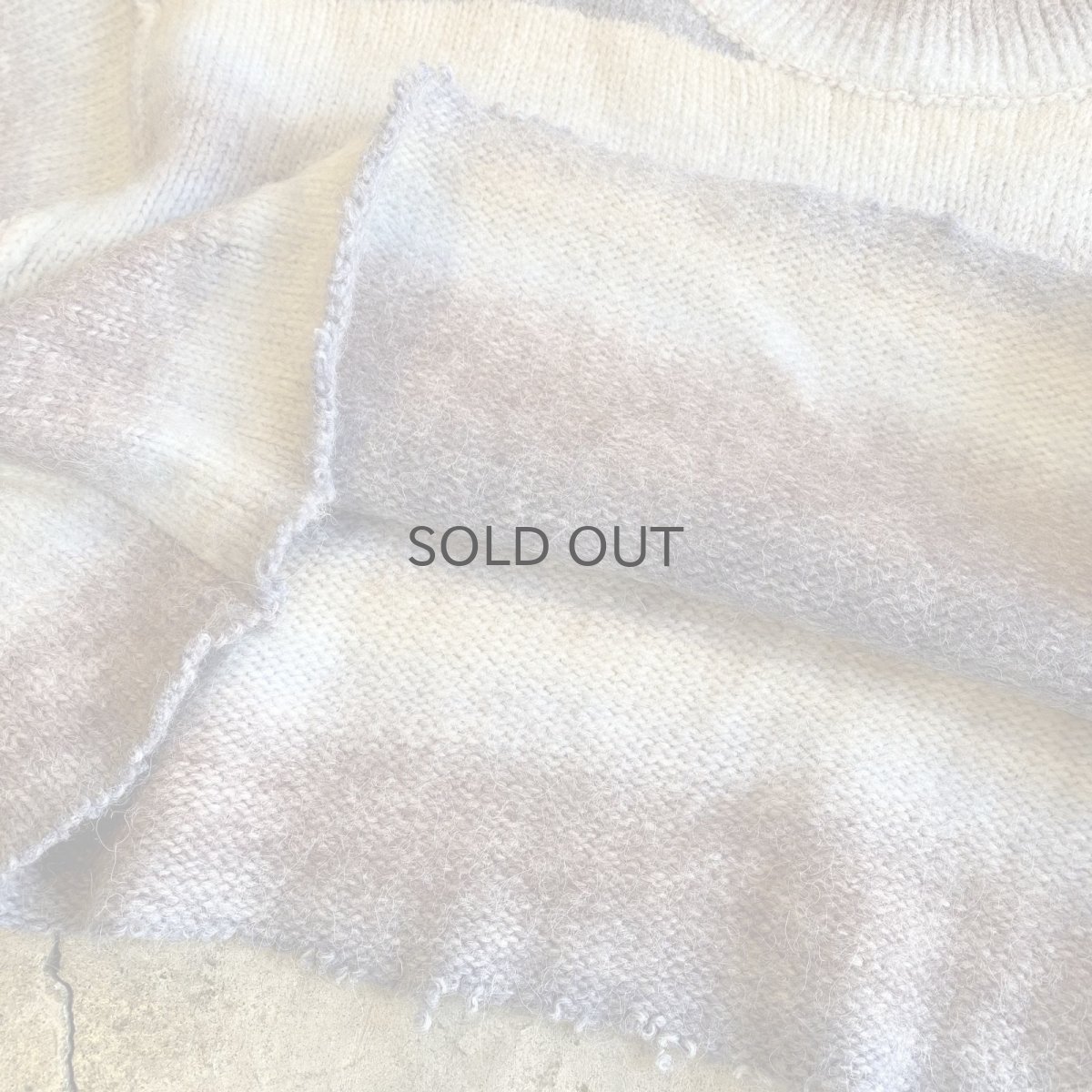 画像8: MULTI BORDER CUT OFF SHORT DESIGN KNIT SWEATER / Ladies M (8)