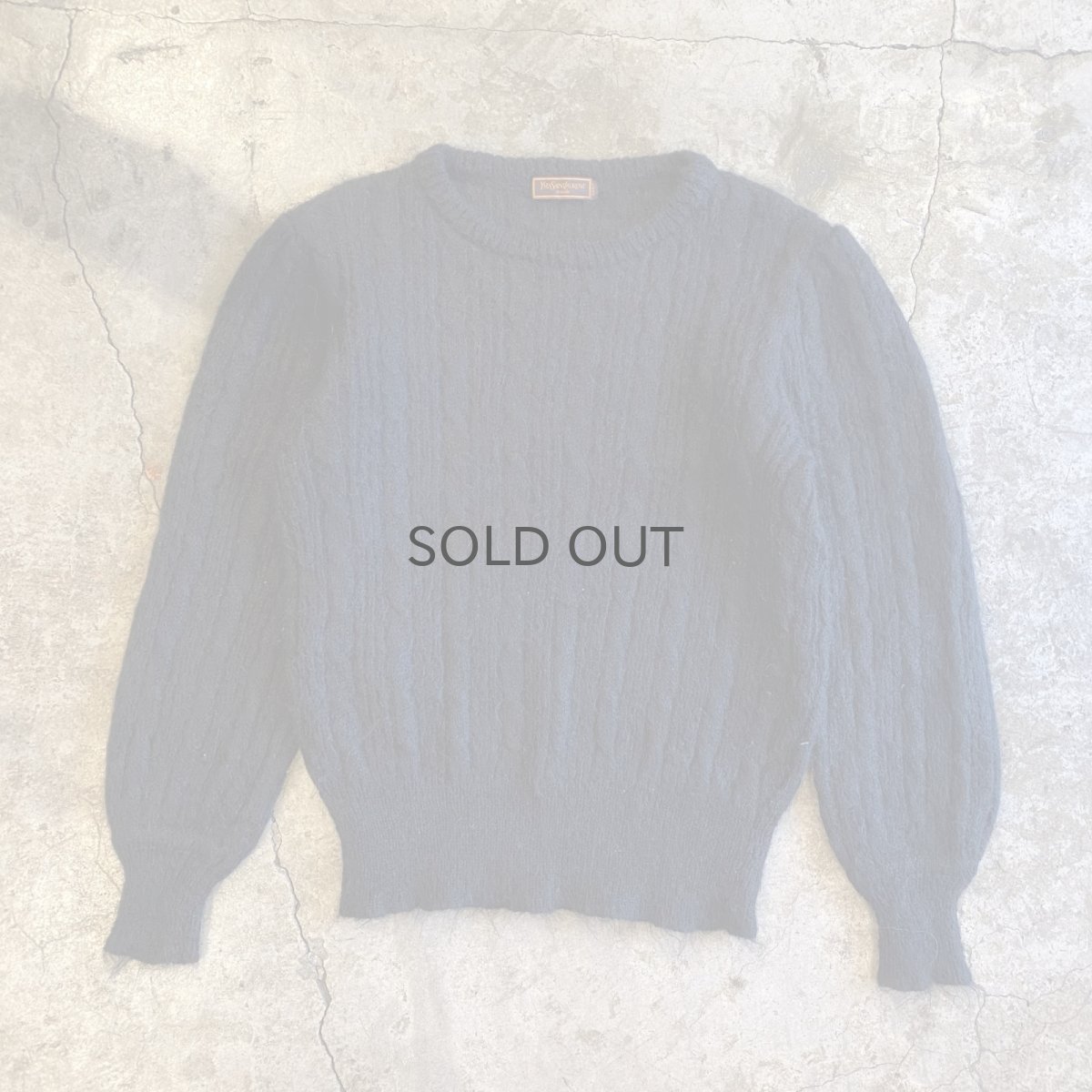 画像1: 【YVES SAINT LAURENT】BLACK COLOR DESIGN CREW NECK KNIT SWEATER / Ladies M (1)