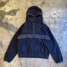 画像1: 【NIKE ACG】FRONT POCKET DESIGN HALF ZIP UP FLEECE HOODIE TOPS / Ladies L (1)