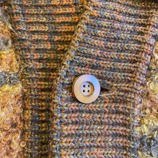 画像8: MIX COLOR DESIGN KNIT LONG CARDIGAN / Ladies L (8)