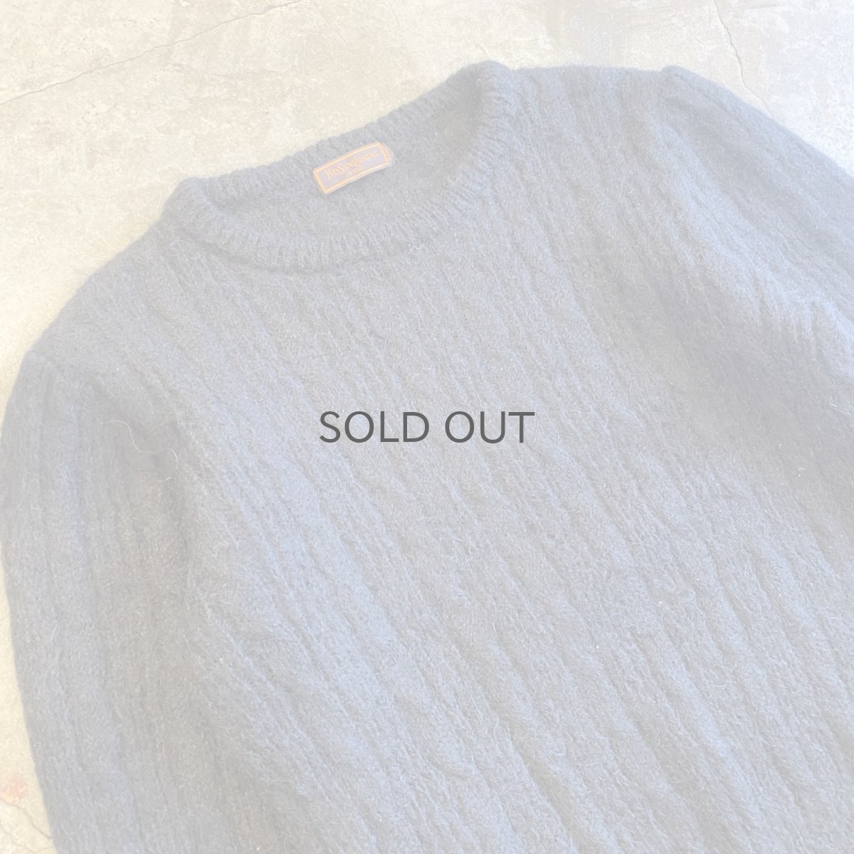 画像3: 【YVES SAINT LAURENT】BLACK COLOR DESIGN CREW NECK KNIT SWEATER / Ladies M (3)