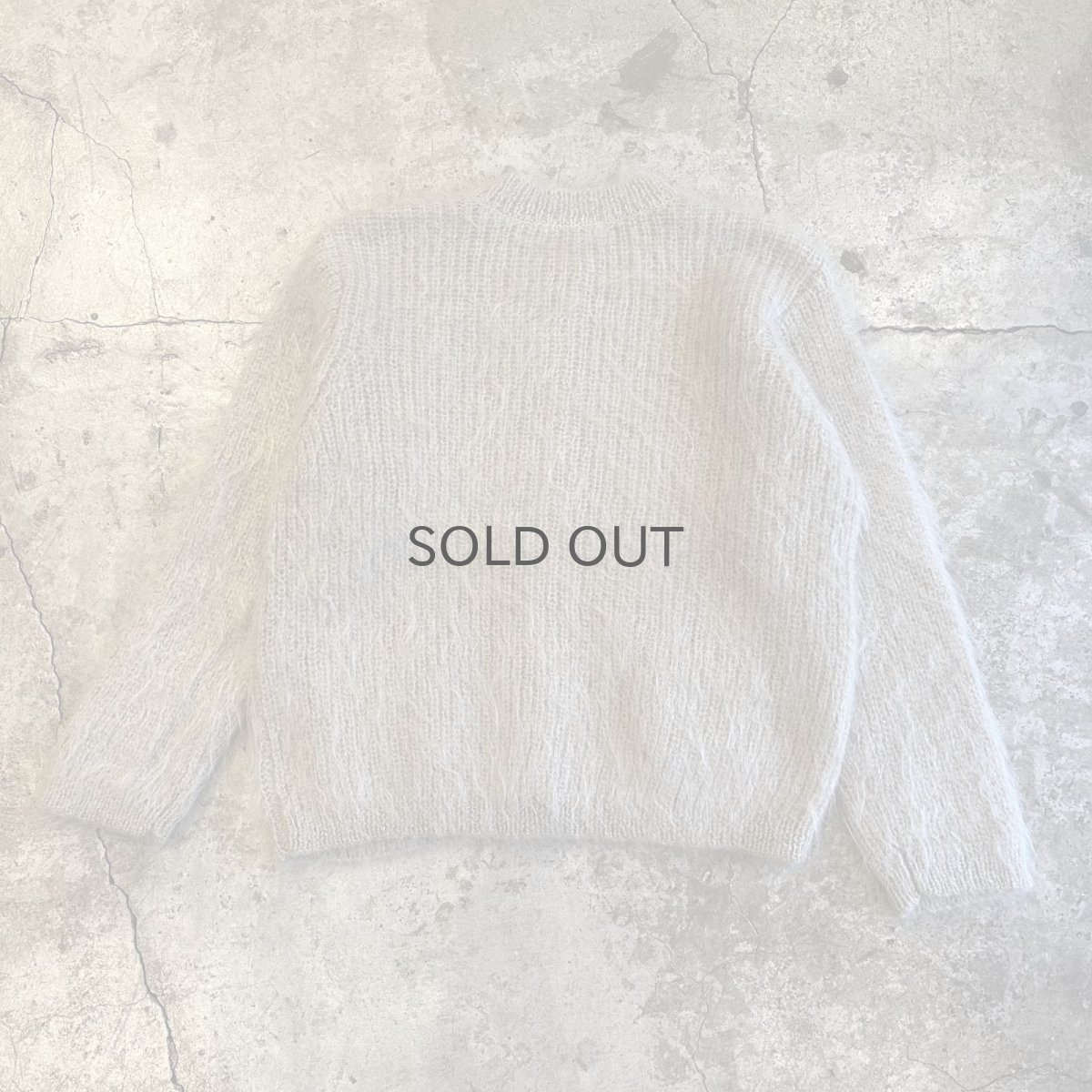 画像2: PALE TONE FRONT DOUBLE POCKET DESIGN KNIT MOHAIR CARDIGAN / Ladies L (2)