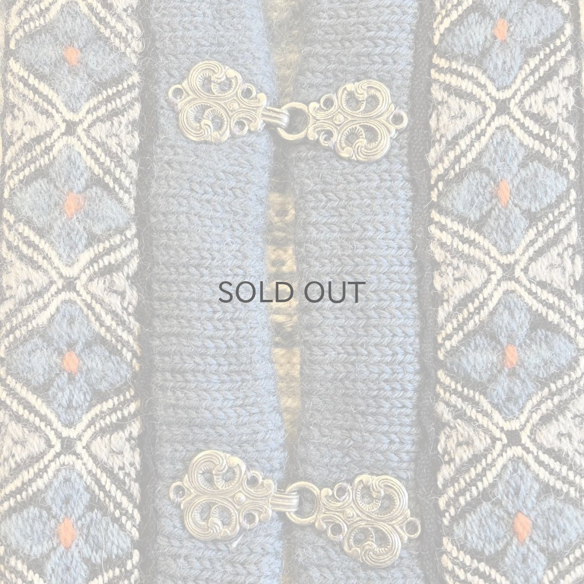 画像9: ALL OVER NORDIC PATTERN SILVER HOOK UP DESIGN KNIT CARDIGAN / Ladies M(42) (9)