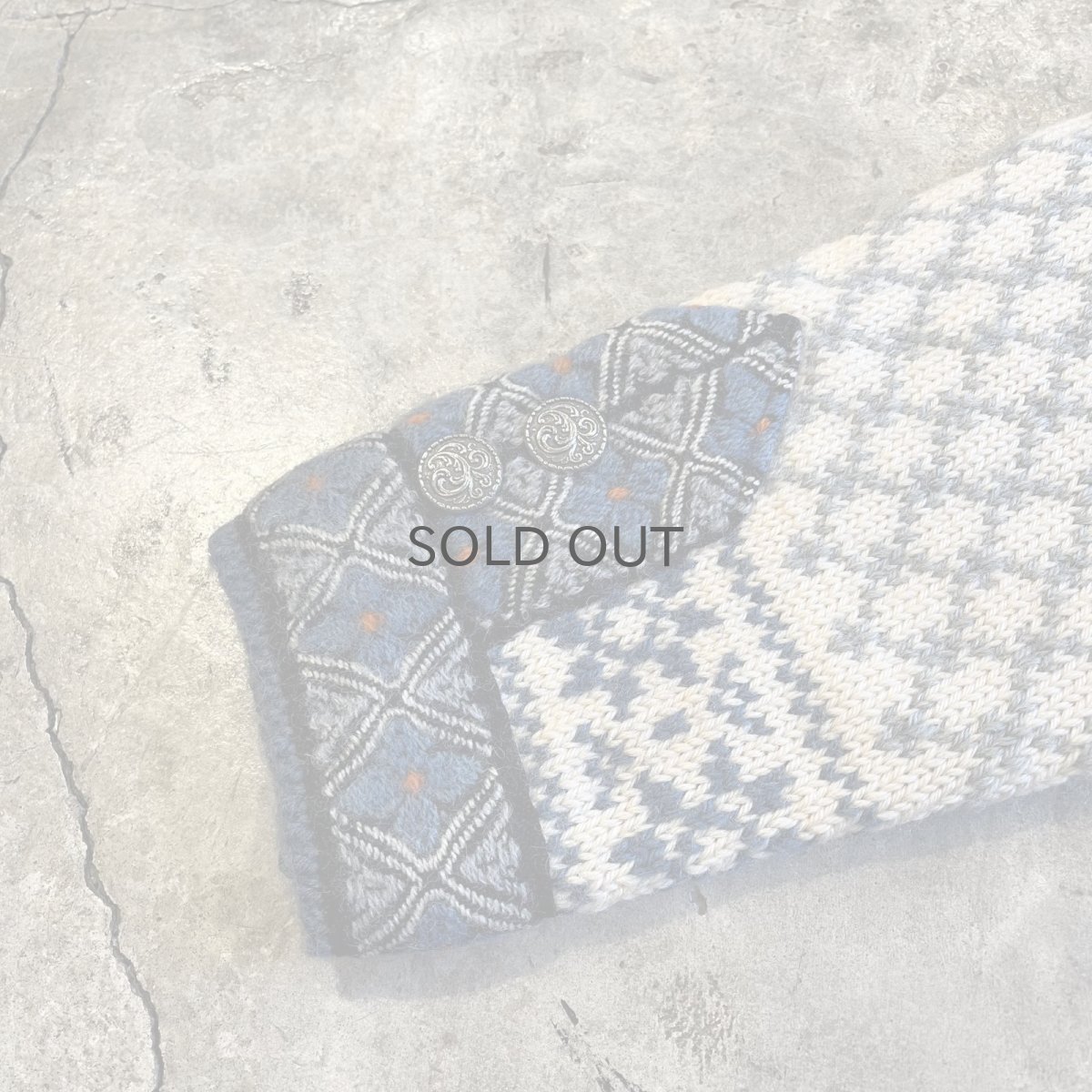 画像5: ALL OVER NORDIC PATTERN SILVER HOOK UP DESIGN KNIT CARDIGAN / Ladies M(42) (5)