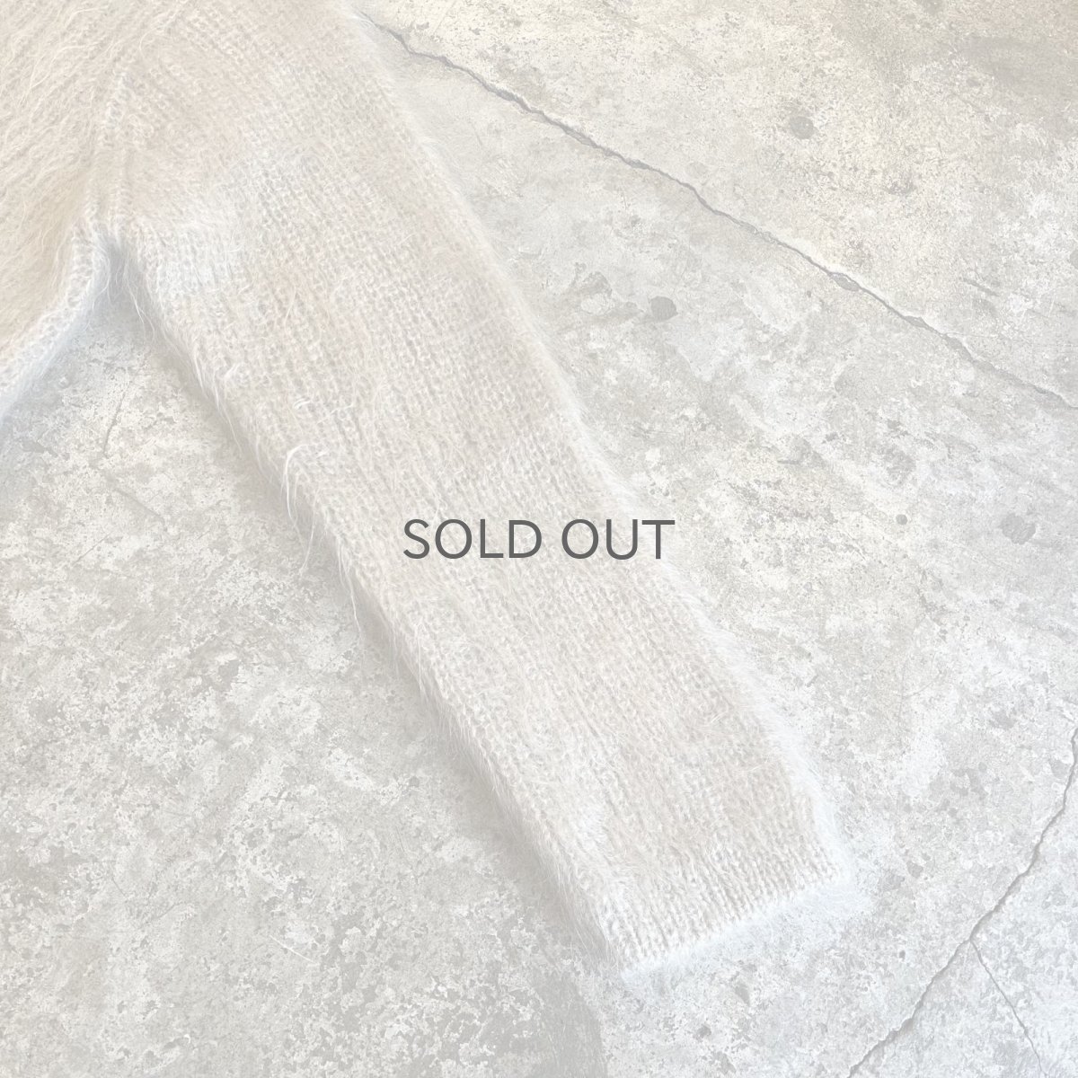 画像7: PALE TONE FRONT DOUBLE POCKET DESIGN KNIT MOHAIR CARDIGAN / Ladies L (7)