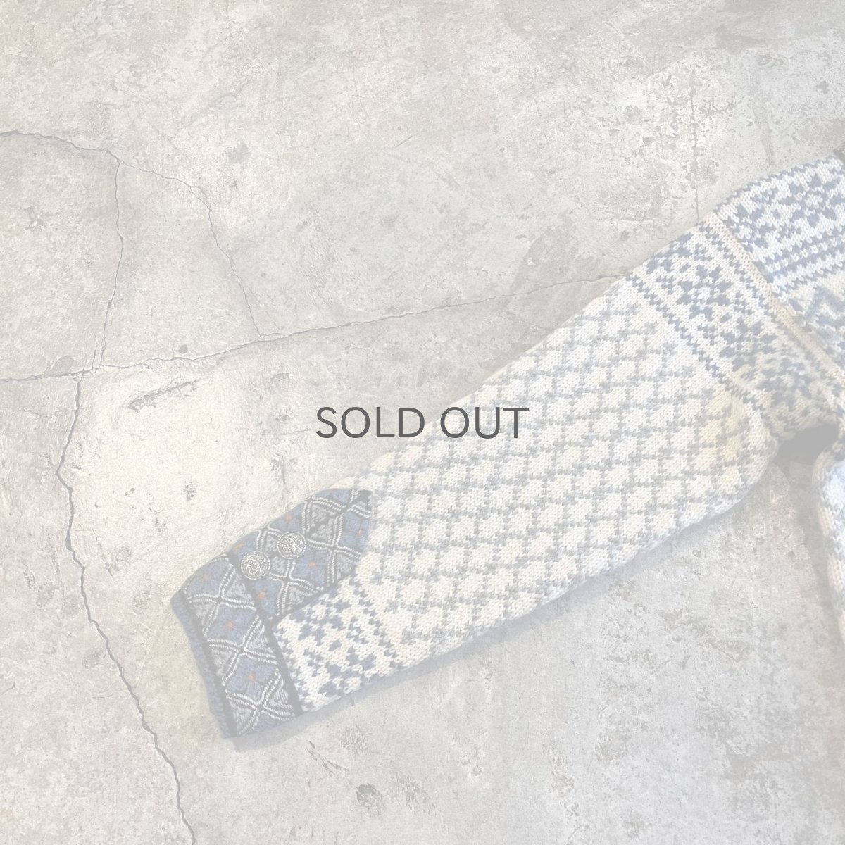 画像6: ALL OVER NORDIC PATTERN SILVER HOOK UP DESIGN KNIT CARDIGAN / Ladies M(42) (6)