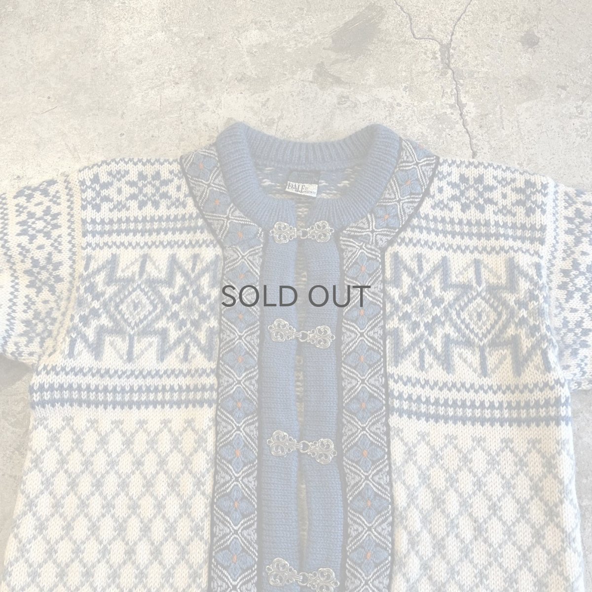 画像7: ALL OVER NORDIC PATTERN SILVER HOOK UP DESIGN KNIT CARDIGAN / Ladies M(42) (7)