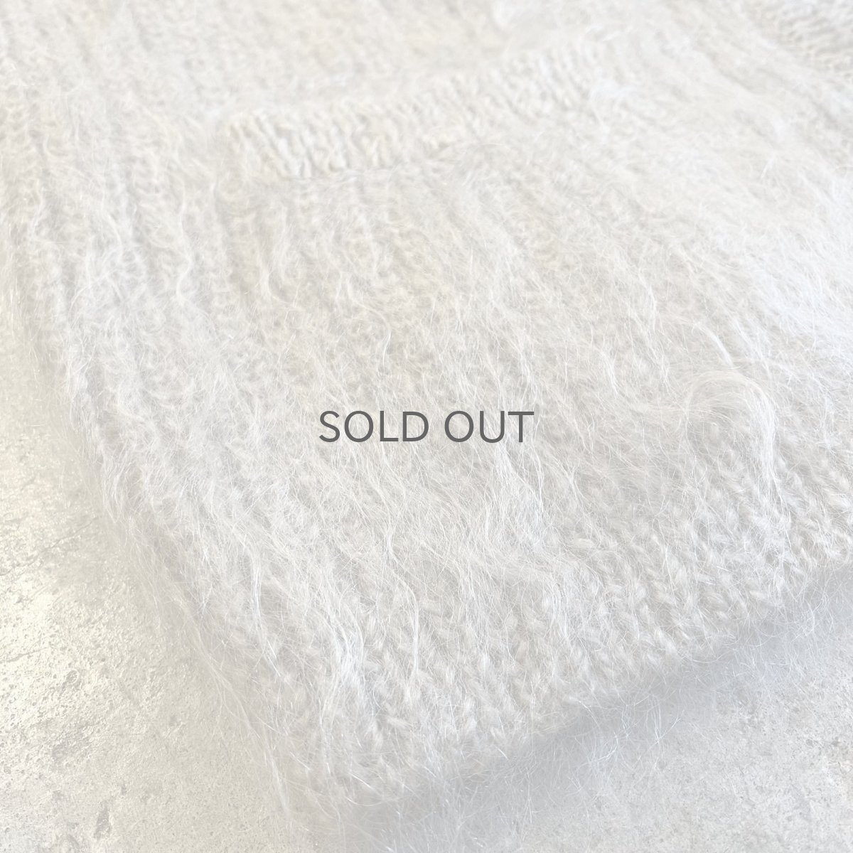 画像3: PALE TONE FRONT DOUBLE POCKET DESIGN KNIT MOHAIR CARDIGAN / Ladies L (3)