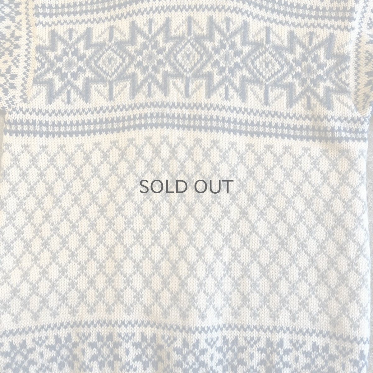 画像10: ALL OVER NORDIC PATTERN SILVER HOOK UP DESIGN KNIT CARDIGAN / Ladies M(42) (10)