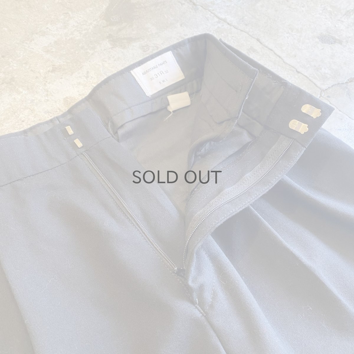 画像10: BLACK COLOR SIDE LINE DESIGN WAIST ADJUSTMENT PANTS / W27~W34 (10)