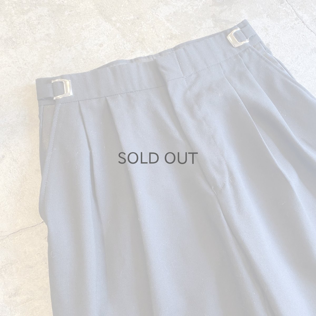 画像3: BLACK COLOR SIDE LINE DESIGN WAIST ADJUSTMENT PANTS / W27~W34 (3)