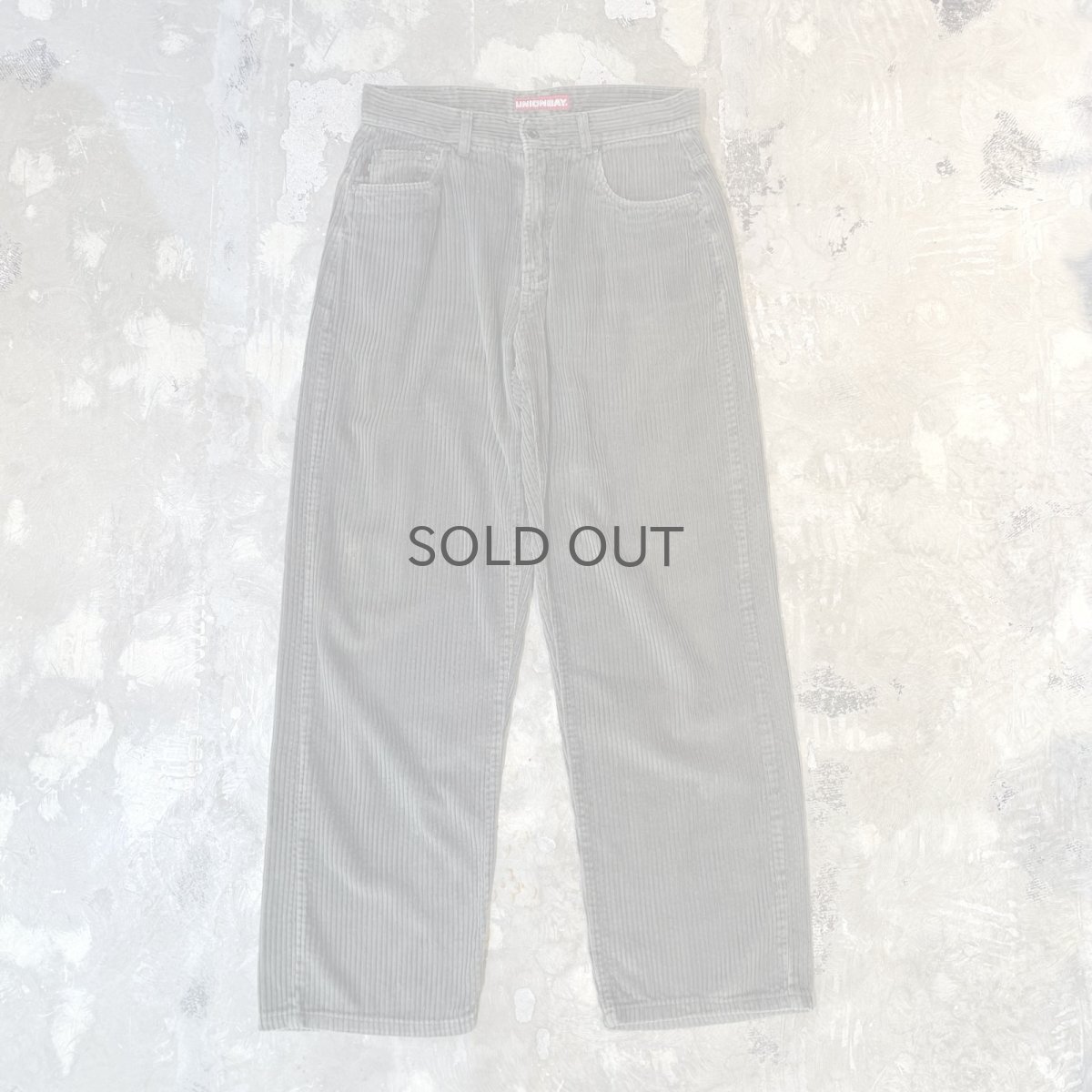 画像1: GREEN COLOR WIDE SILHOUETTE CORDUROY PANTS / W32 (1)
